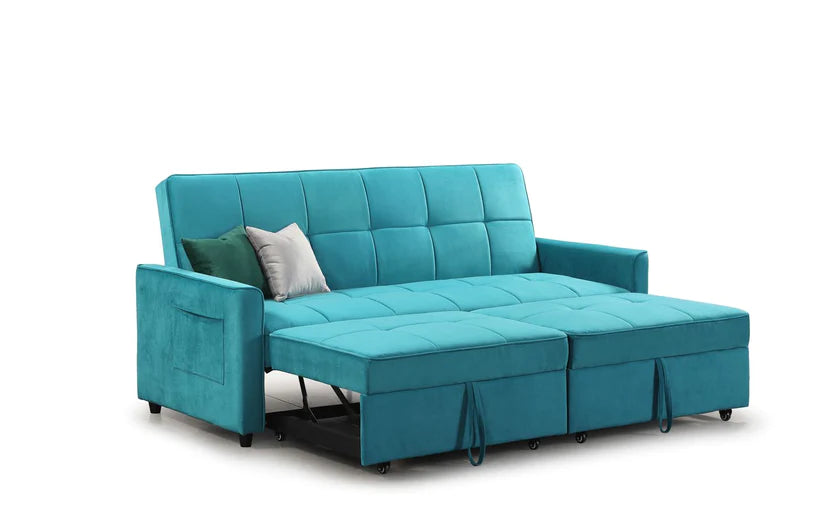 Enna Sofabed Plush 3 Seater Teal