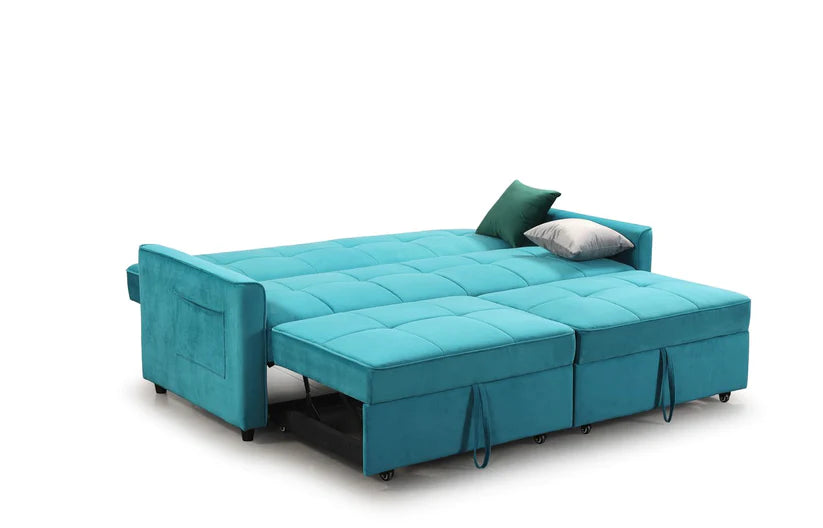 Enna Sofabed Plush 3 Seater Teal