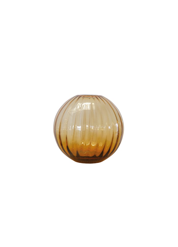 Crystal Round Vase Medium Amber
