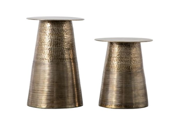 Ensemble de 2 tables d'appoint à plateau monochrome Swirl