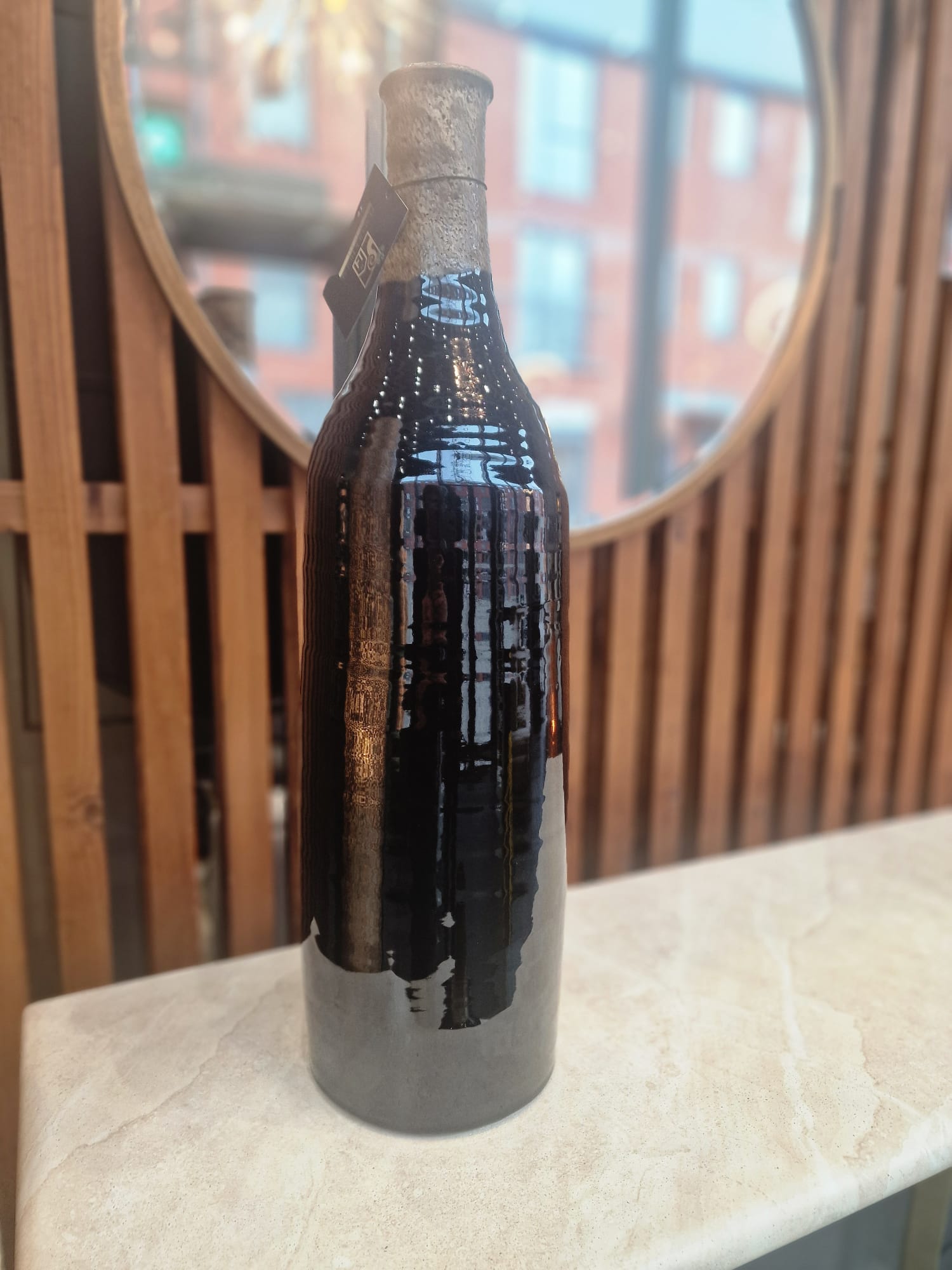 Bottle Vase Lava Black