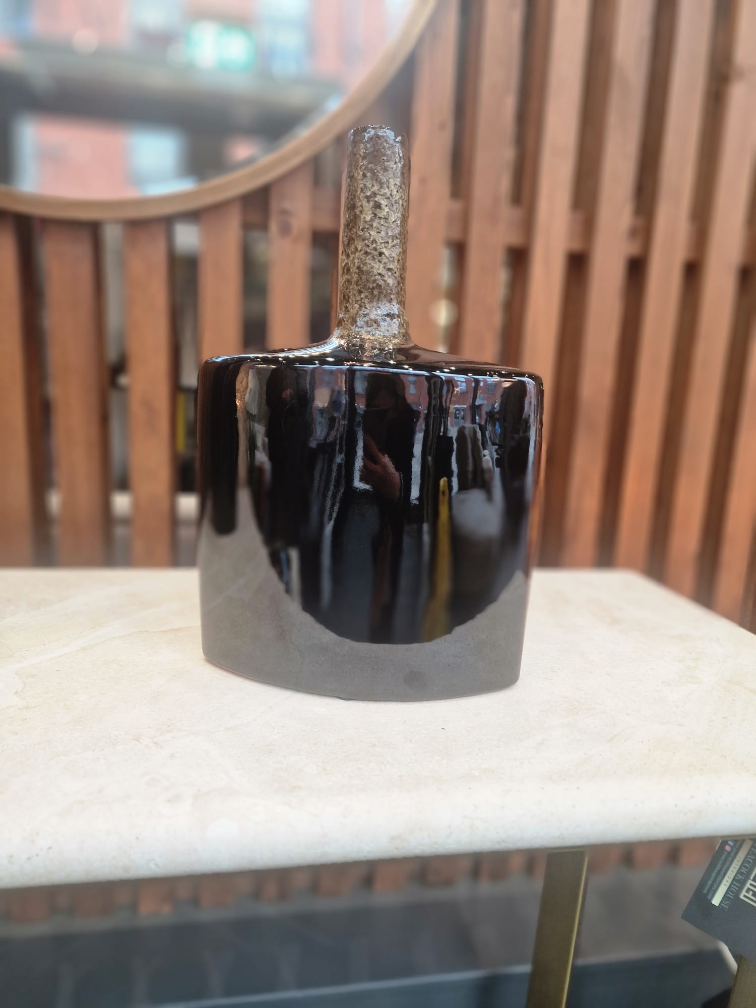 Flask Vase Lava Black
