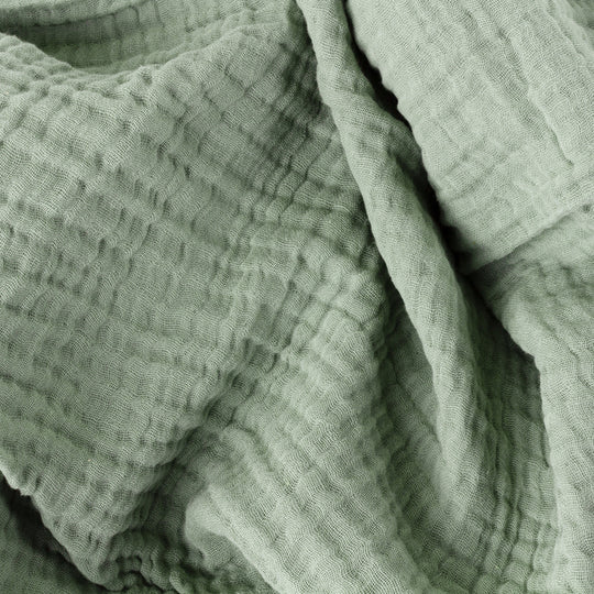 Lark Crinkle Cotton Throw Eucalyptus