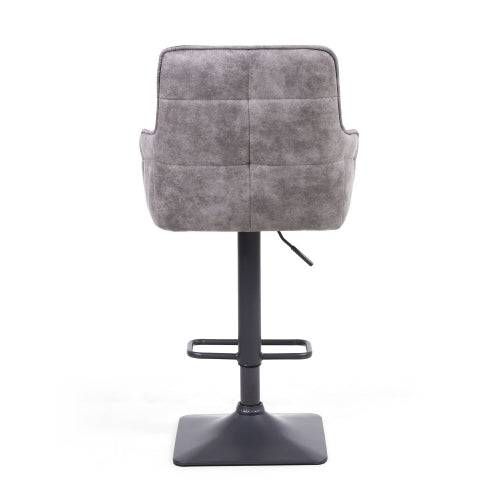 Cimiano Suede Effect Dark Grey Bar Stool - Pair