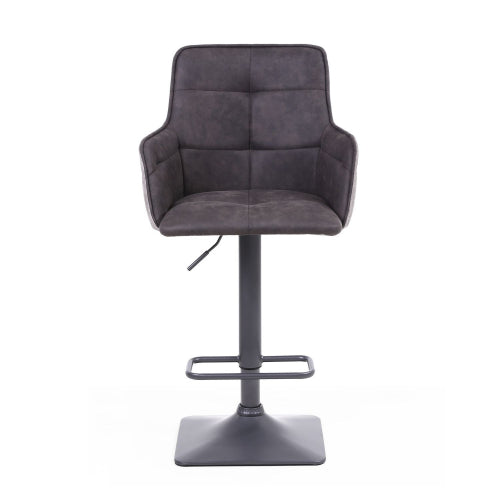 Cimiano Suede Effect Dark Grey Bar Stool - Pair