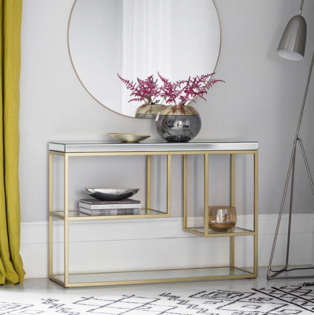 Pippard Champagne Console Table