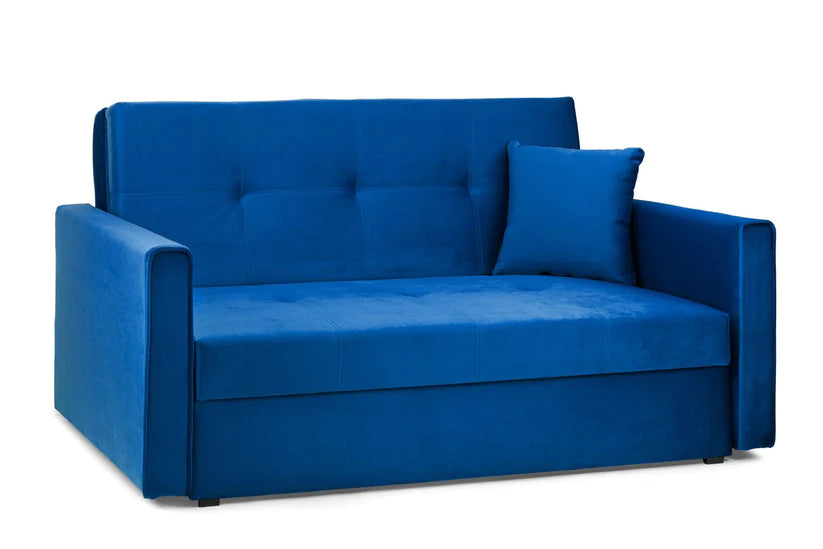 Pisa Plush 2 Seater Sofabed Blue