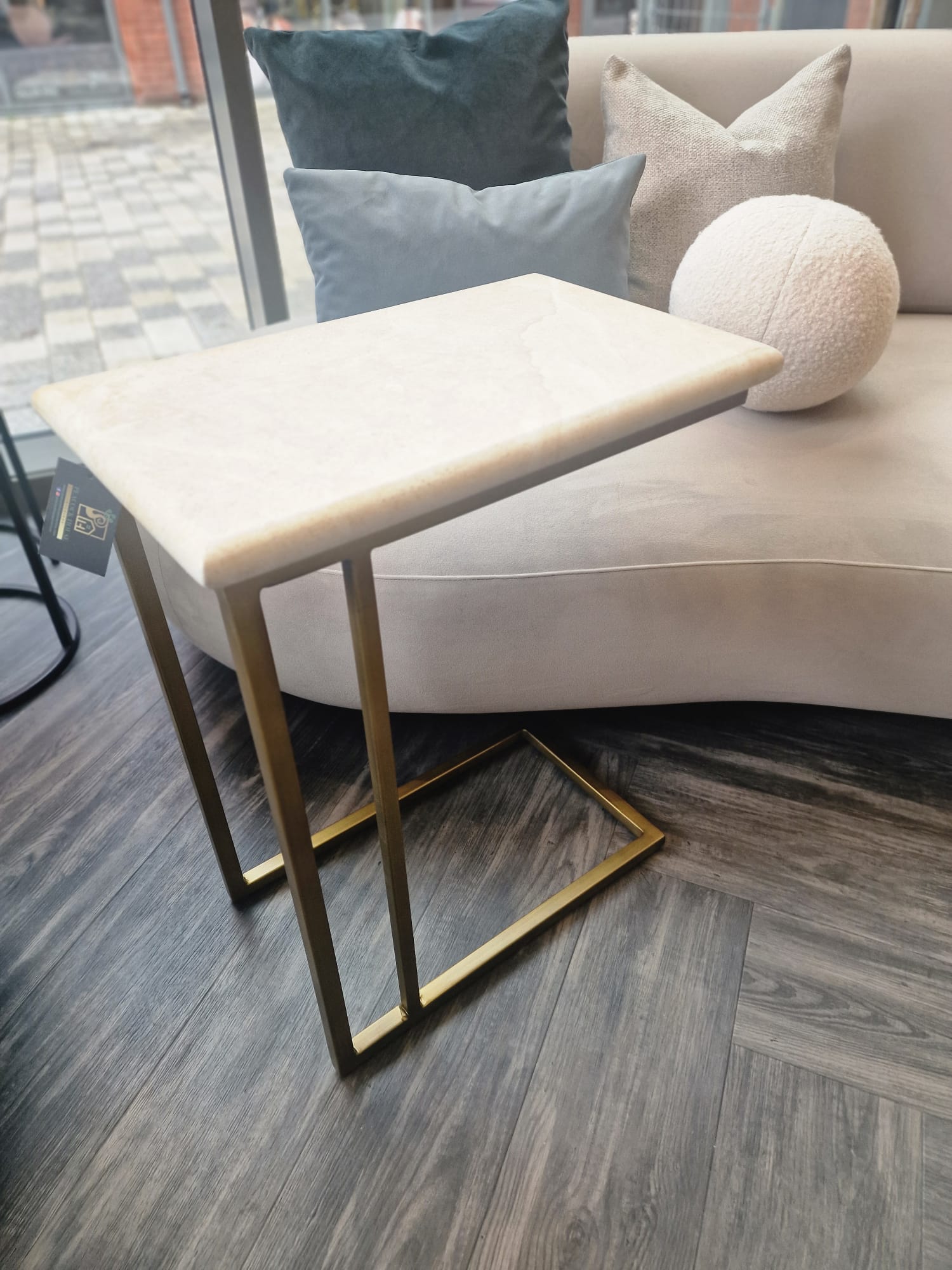 Natural Travertine Side Table