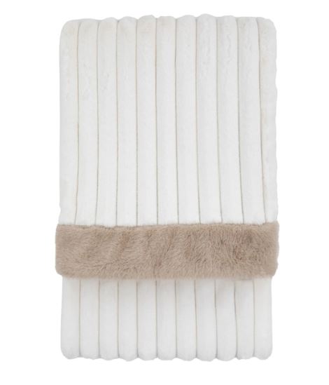 Luxury Faux Fur Throw Cream