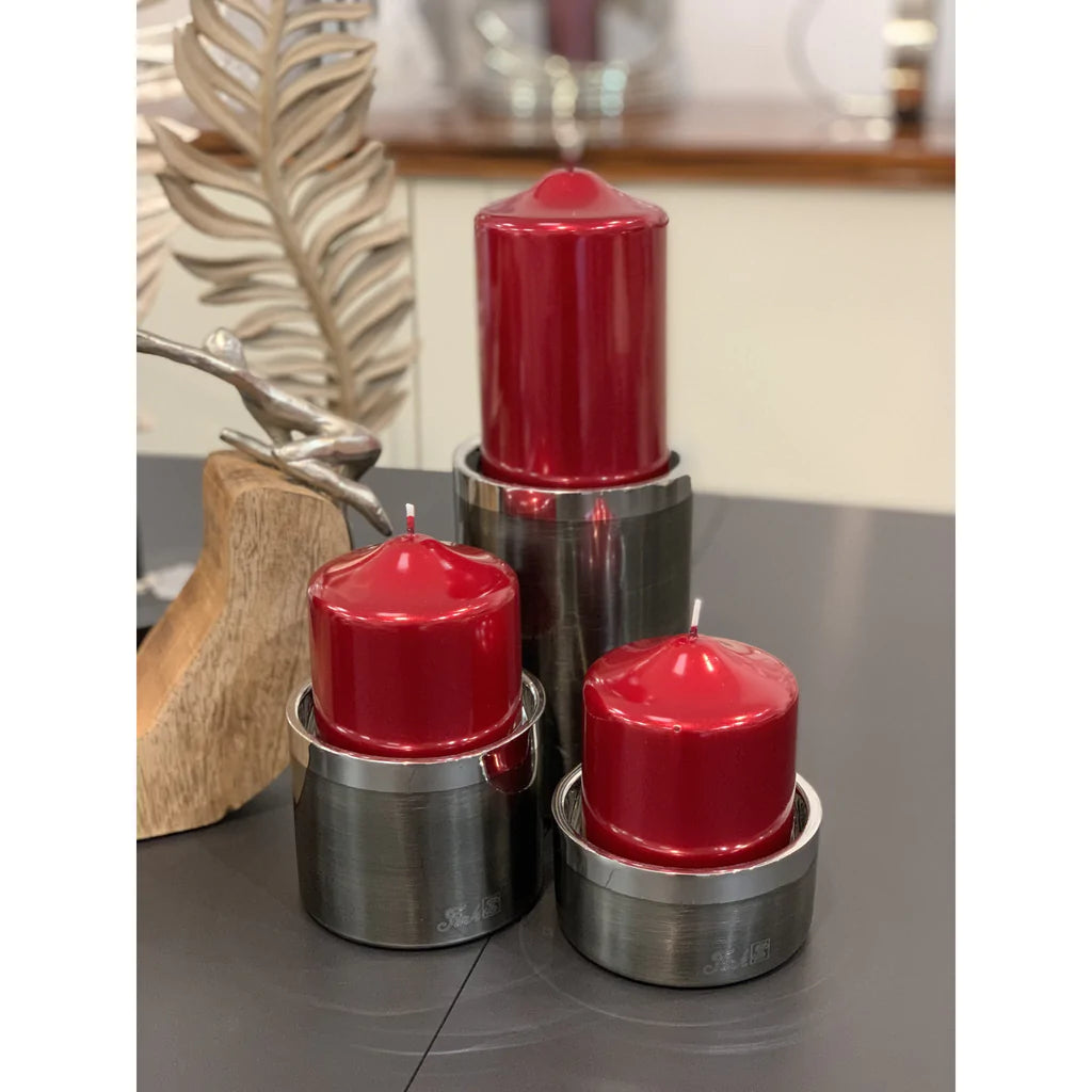 Red Metallic Candle 10cm