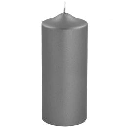 Graue metallische Kerze 20 cm