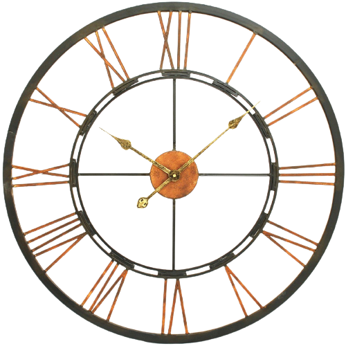 Large Metal Skeletal Wall Clock
