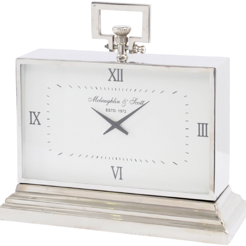 Latham Aluminium Rectangular Clock With Roman Numerals