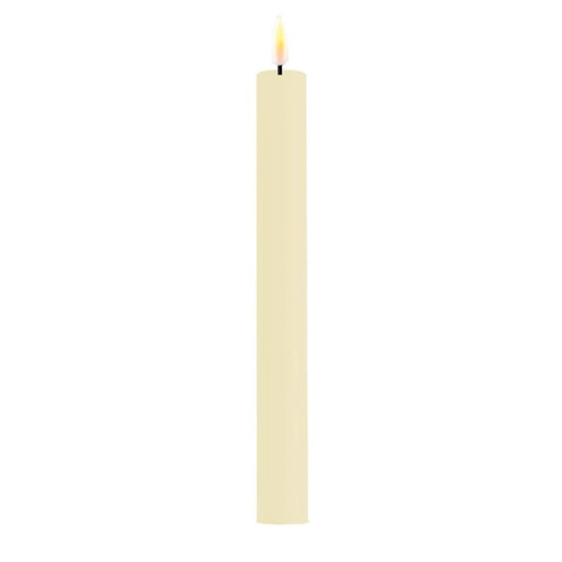 Cream Real Flame LED Candle 2x24cm