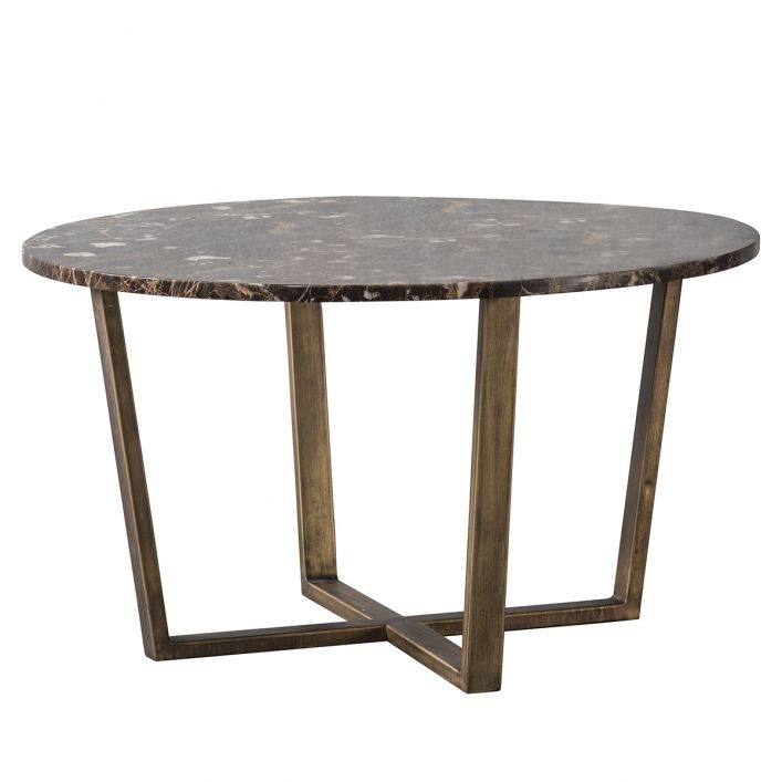 Round Coffee Table Brass Marble