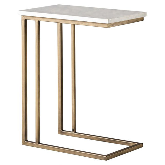 Cleo Supper Sofa Side Table / White Marble Top