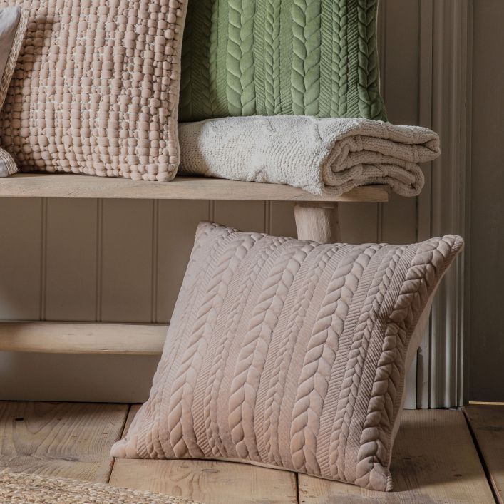 Kendal Embroidered Cushion Taupe
