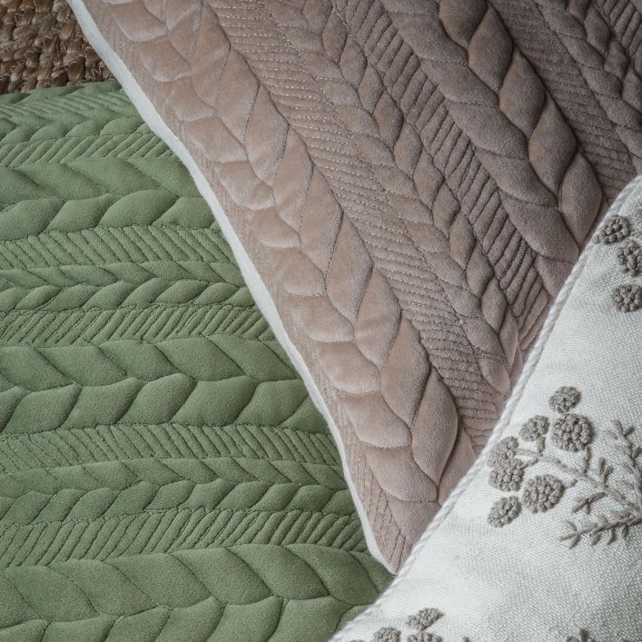 Kendal Embroidered Cushion Taupe