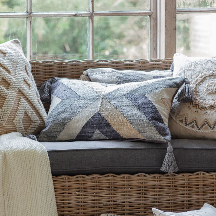 Walker Tassel Cushion Grey
