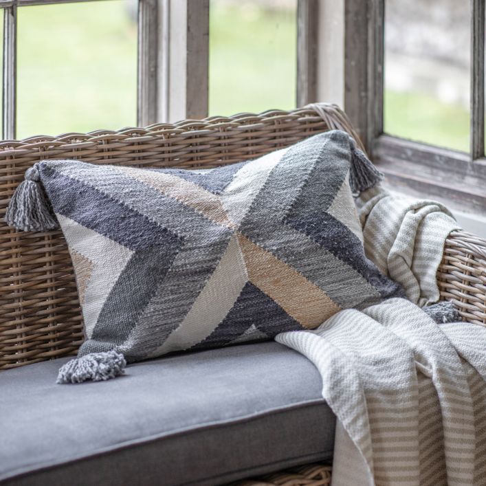 Walker Tassel Cushion Grey