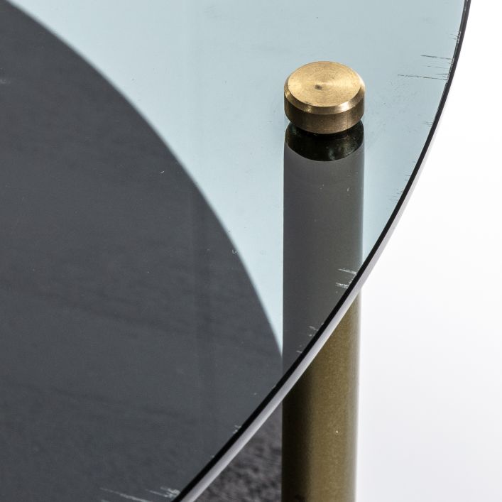 Black Gold Iron Wood Coffee Table