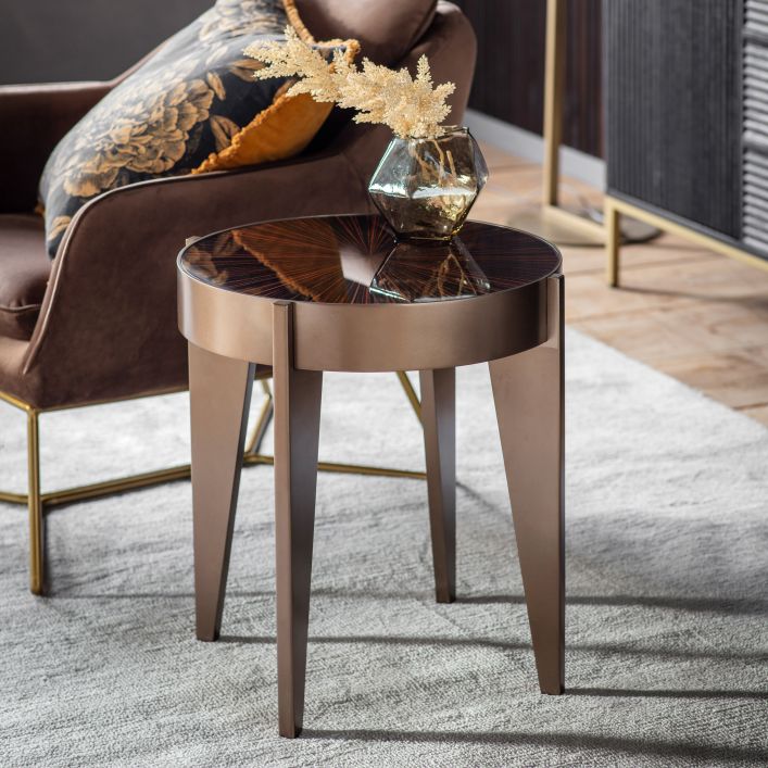 Mitcham Pine Glass Side Table