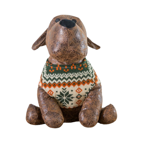 Boxer Fairisle Jumper Doorstop Brown