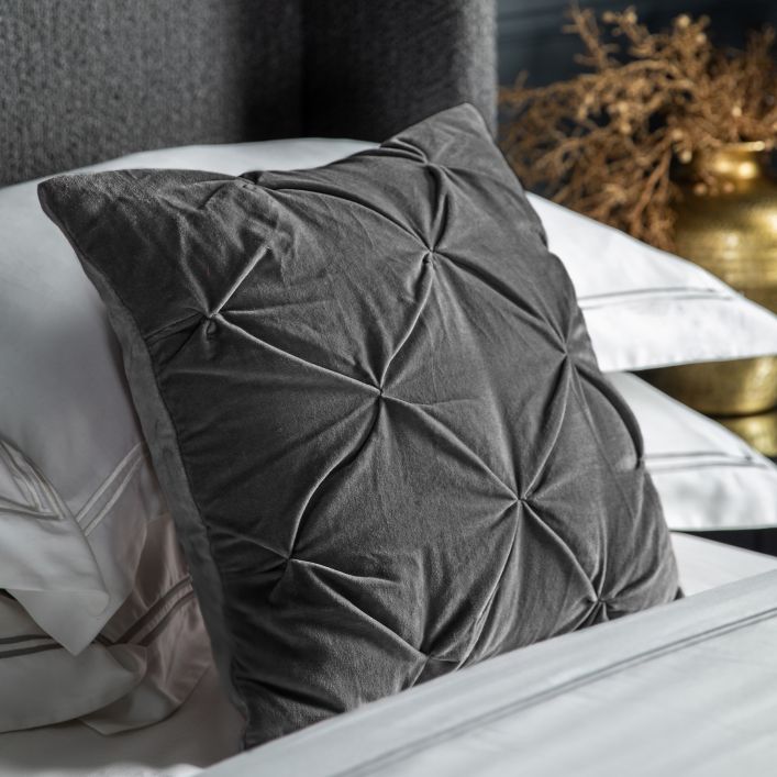 Rossmore Velvet Cushion Charcoal