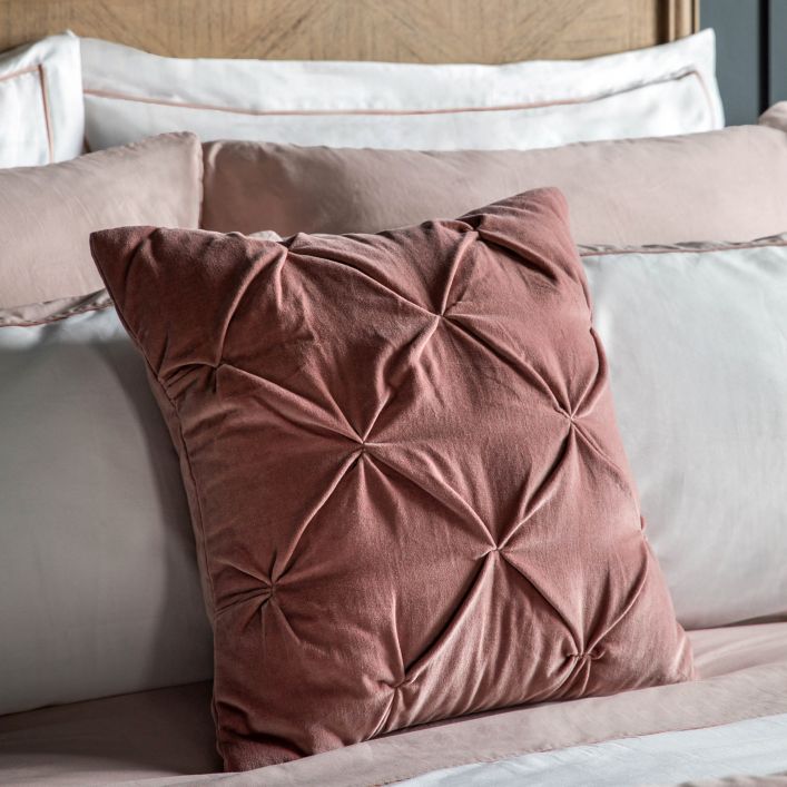 Rossmore Velvet Cushion Blush