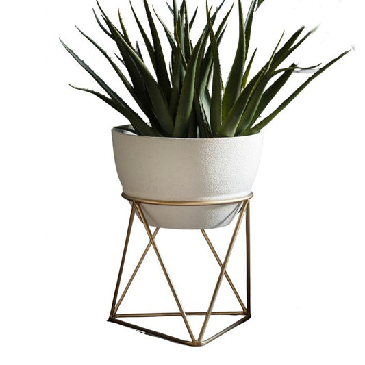 White Metal Planter Set of 2