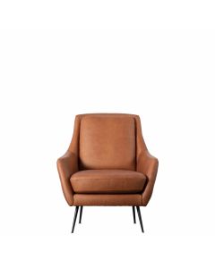 Fauteuil en cuir marron