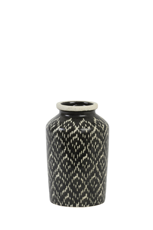 Elbas Black/White Ceramic Vase