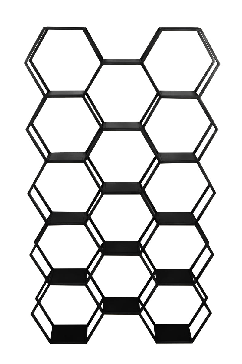 Matte Black Hexagon Shelving Unit Large