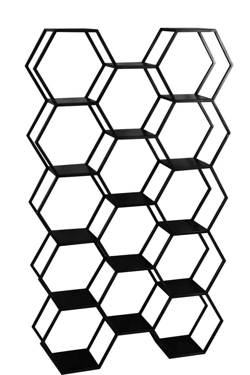 Matte Black Hexagon Shelving Unit Large