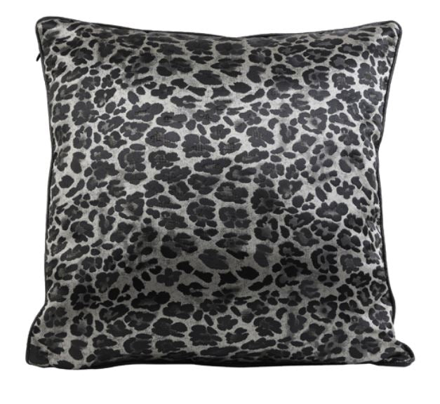 Gris Leopard Grey Cushion