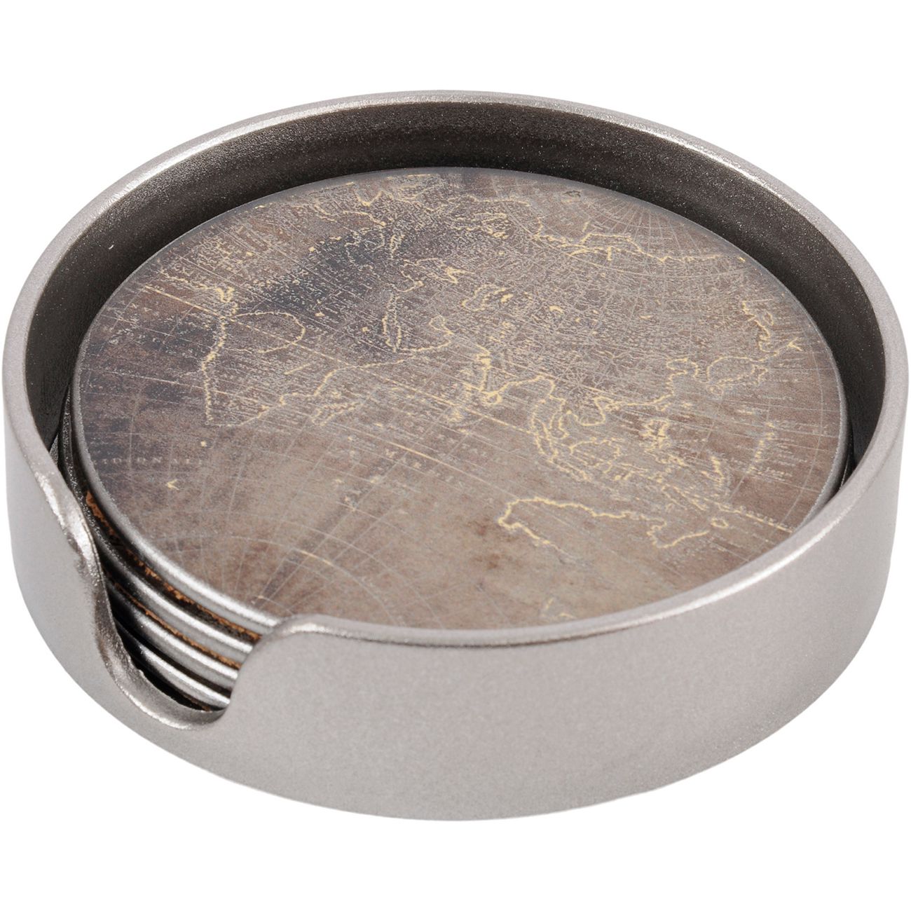 Ensemble doré antique de 4 sous-verres Atlas