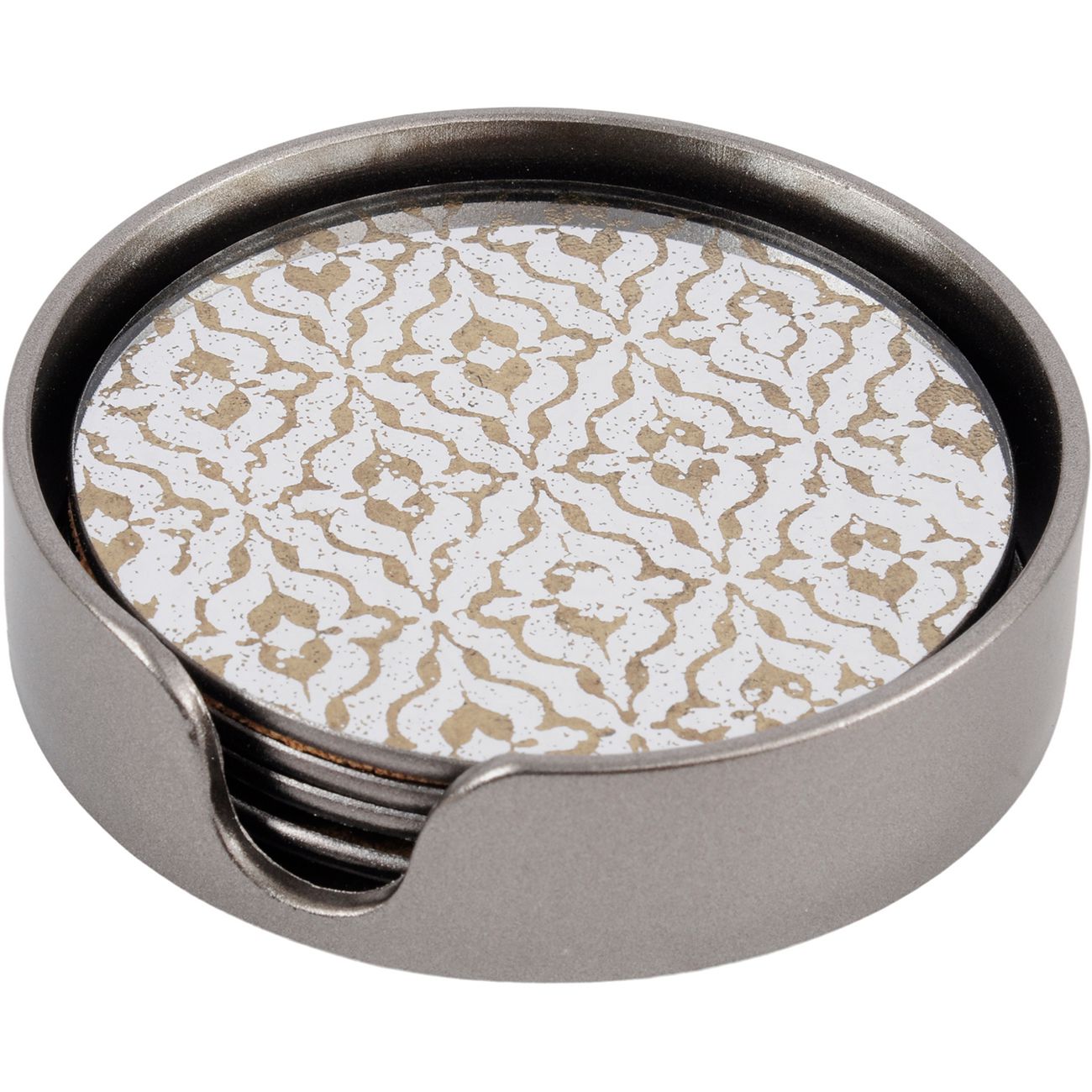 Ensemble antique en or de 4 sous-verres en diamant