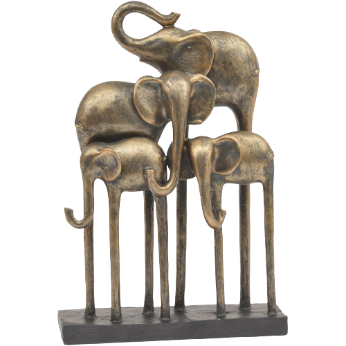 Antique Bronze Group Of Elephants