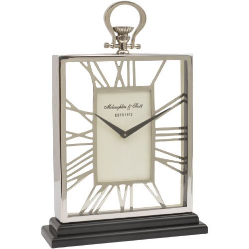 Mayfair collection - Silver And Black Skeletal Mantel Clock