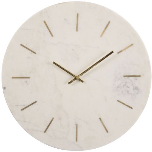 Brass Inlay And Marble Wall Clock