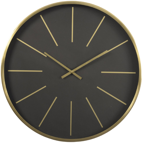 Black And Brass Numeral Steel Wall Clock
