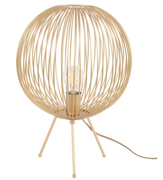 Lampe de table trépied sphérique dorée Tova
