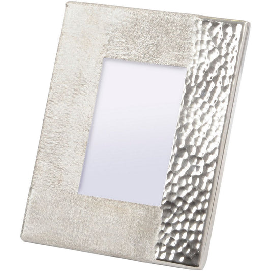 Fuse Hammered and Brushed 4X6 Inch Photo Frame in Silver Finish