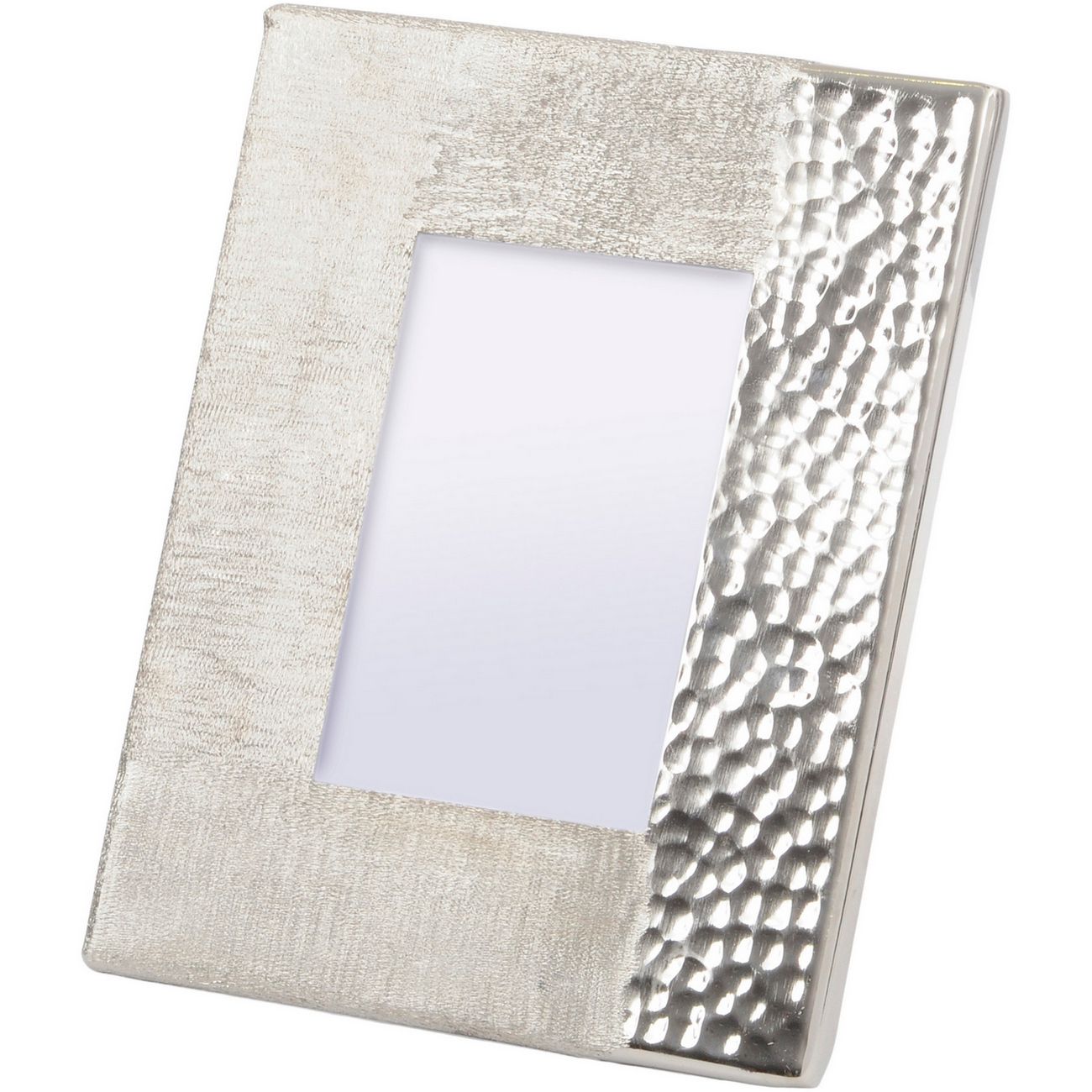 Fuse gehämmerter und gebürsteter 4x6-Zoll-Fotorahmen in Silber-Finish