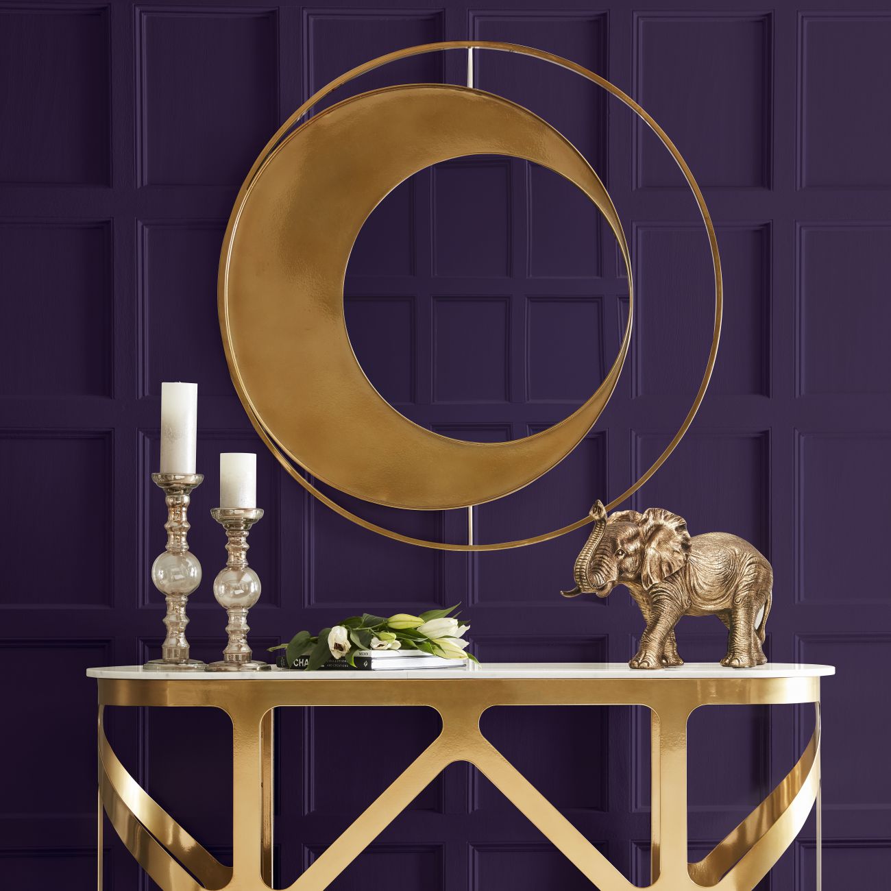 Kusini Elephant Sculpture in Gold Resin