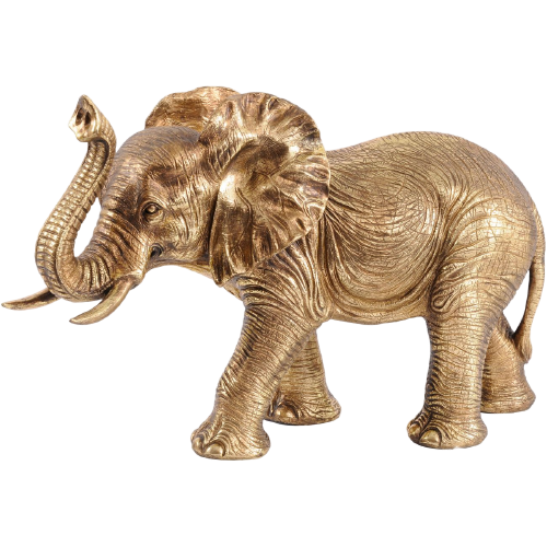 Kusini Elephant Sculpture in Gold Resin