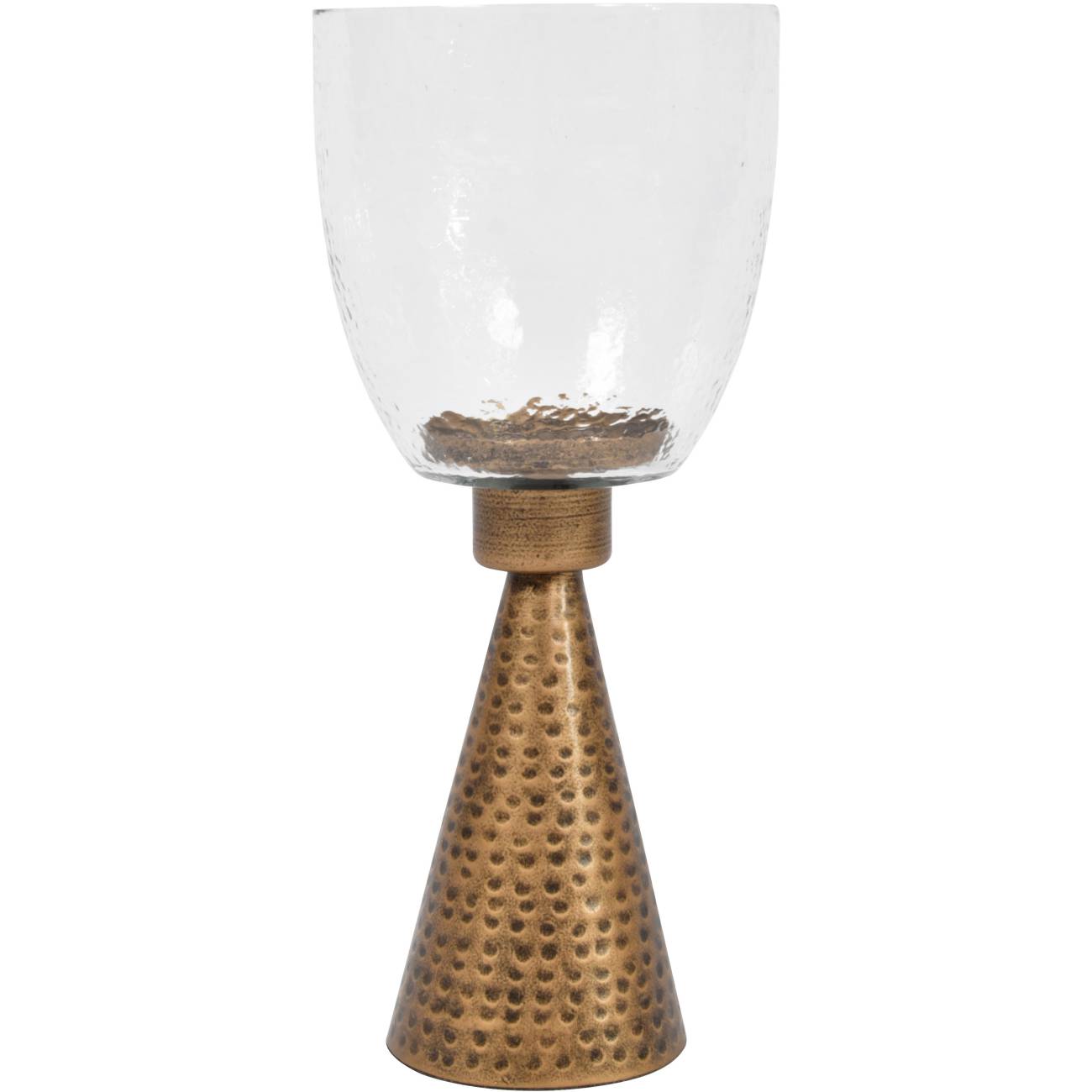 Iron and Hammered Glass Table Hurricane - Medium and Large Sizes