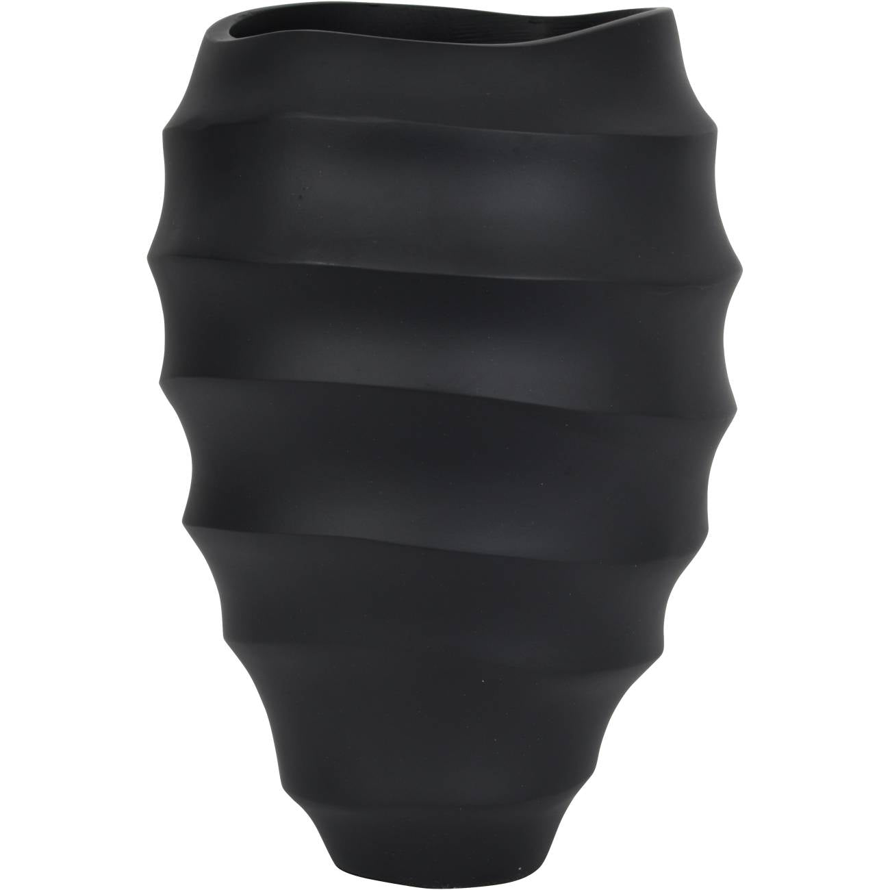 Contour Small Matt Black Aluminium Vase