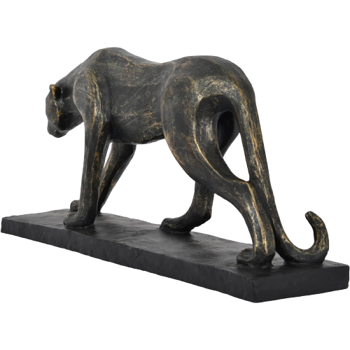Cubist Resin Leopard Sculpture