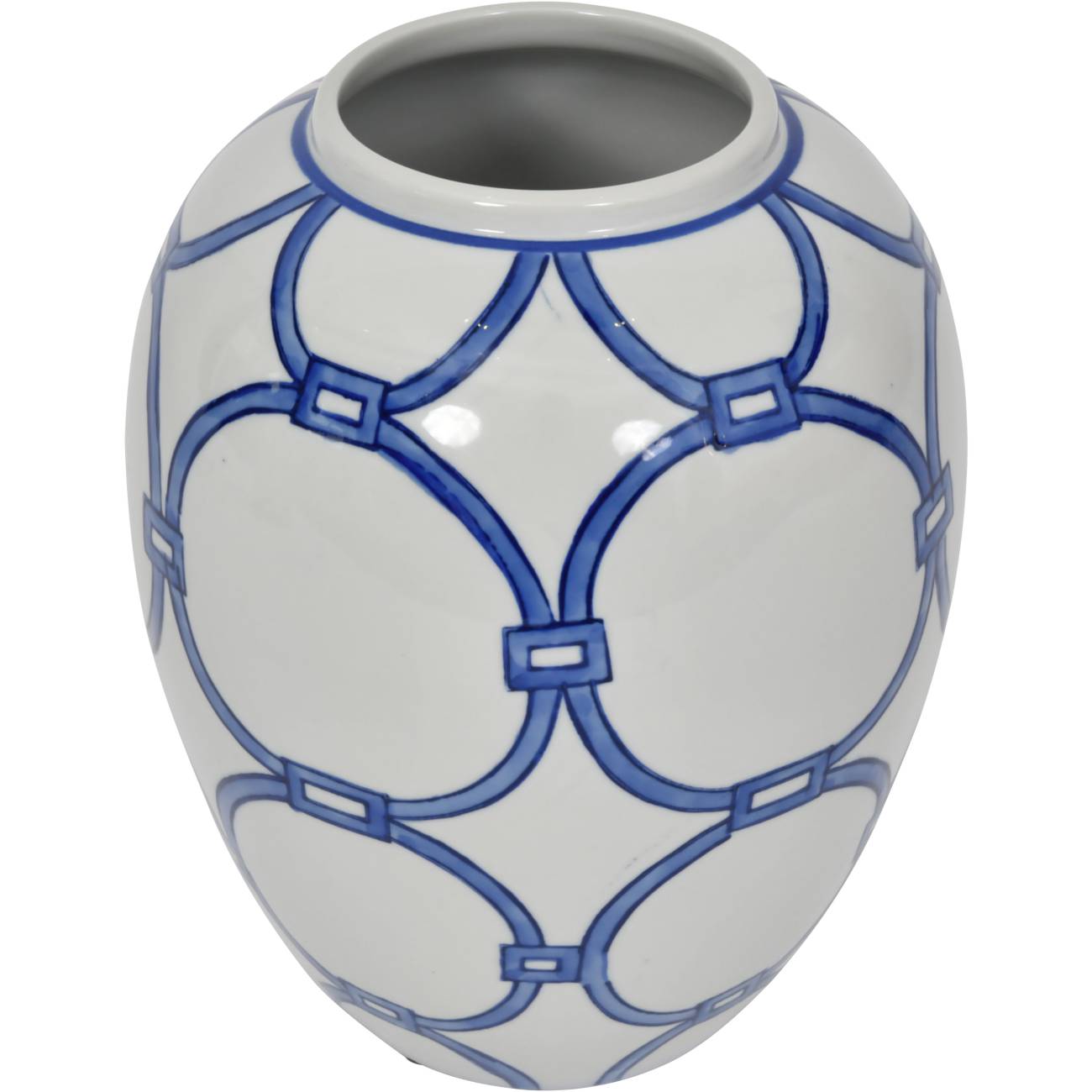 Handbemalte Vase mit blauen Schleifen